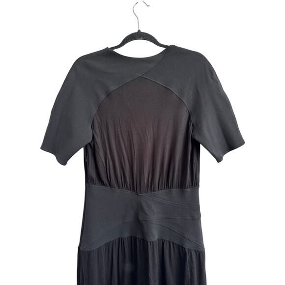 THAKOON black bandage short sleeved midi V neck dress 10 - Picture 7 of 16